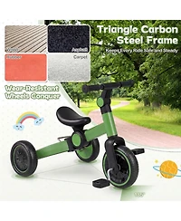 Sugift 5-In-1 Carbon Steel Foldable Balance Bike with Removable Pedals, Ages 2-4