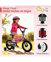 Sugift Brave Hero 14-Inch Kids Bike With Removable Training Wheels, Ages 3-8