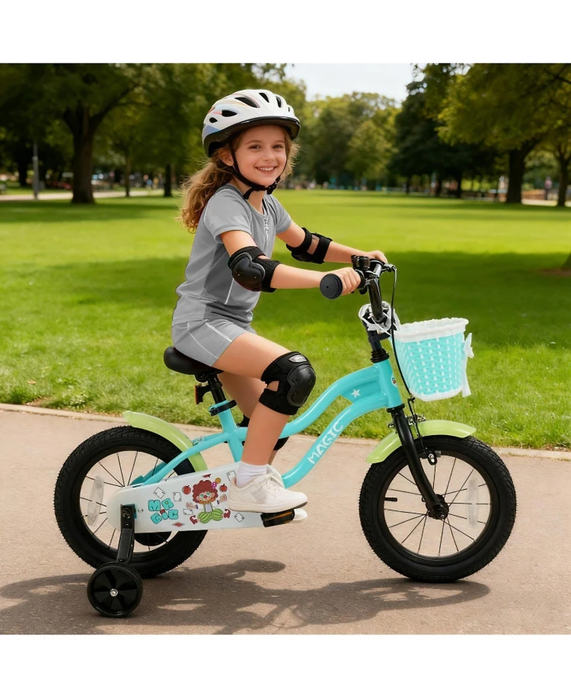 Sugift 12"/14"/16" Detachable Training Wheels Adjustable Kids' Bike, Ages 3+