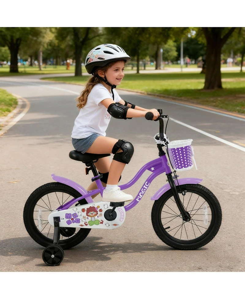 Sugift 16 in Kids Bike with Training Wheels for Ages 4-7 Years Old
