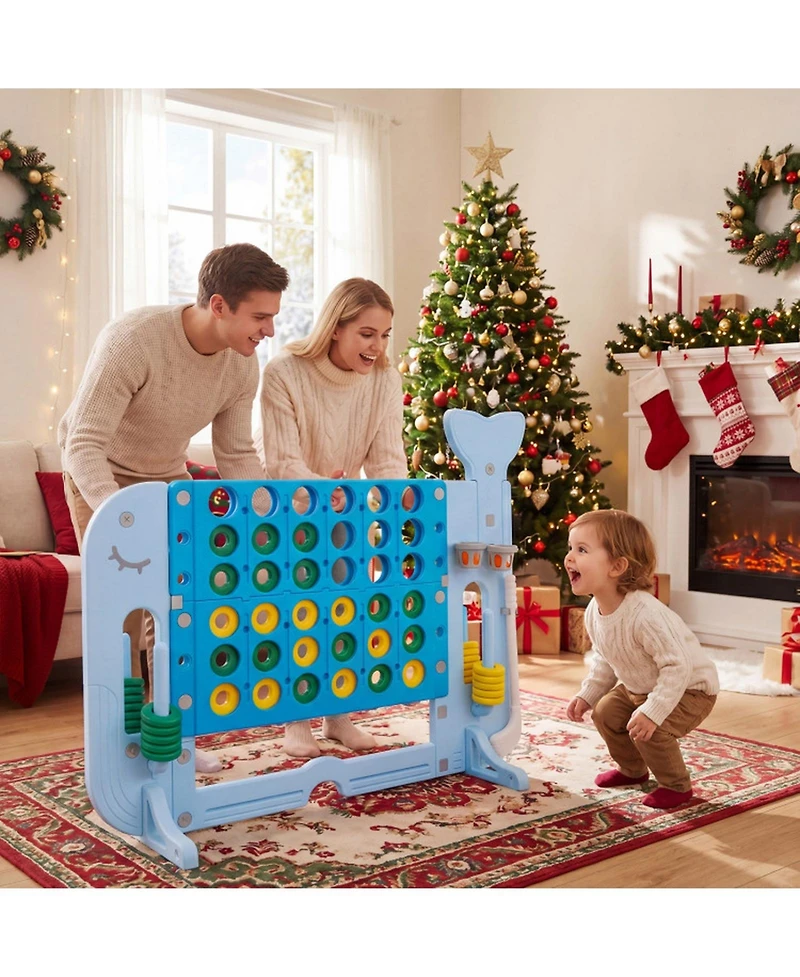 Sugift 4-In-1 Jumbo 4-To-Score Game Set, Adjustable Height, Ages 3+