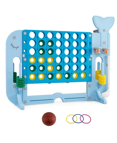 Sugift 4-In-1 Jumbo 4-To-Score Game Set, Adjustable Height, Ages 3+