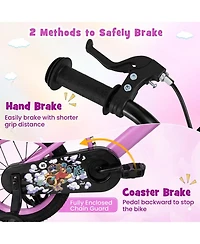 Sugift 14" Adjustable Kids' Bike with Removable Training Wheels, Ages 3-8