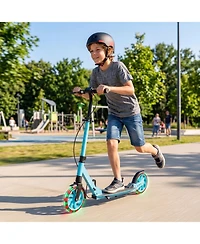 Sugift Foldable Kick Scooter for Kids Teens Adults Age 8+ with 8in Light-up Wheels and 4-Level Handlebar