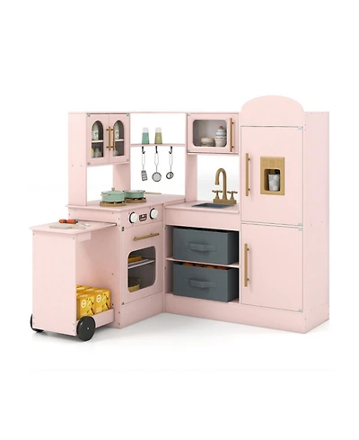 Sugift Light-Up Stove and Sounds Corner Play Kitchen, Ages 3+