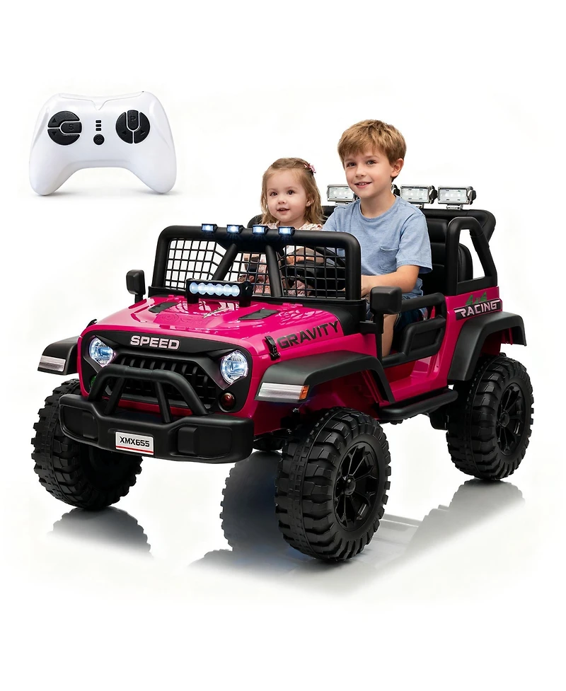 homfan 24V 4WD 2-Seater Ride-On Truck, Ages 3-8