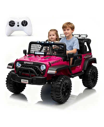 homfan 24V 4WD 2-Seater Ride-On Truck, Ages 3-8