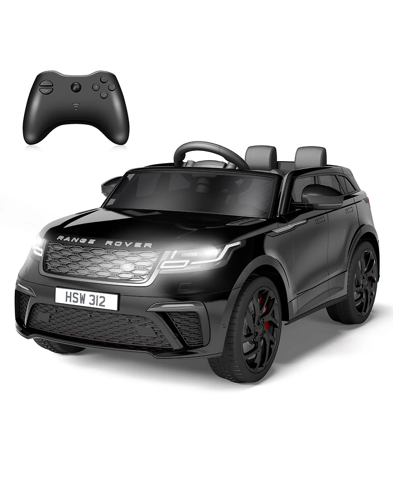 homfan 12V Licensed Land Rover Remote-Control Ride-On Car with Led Lights, Two-Seater, Ages 3+