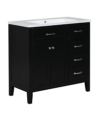 Busdays 36 Inch Bathroom Vanity with Sink Combo Cabinet with Drawers Solid Frame and Mdf Board