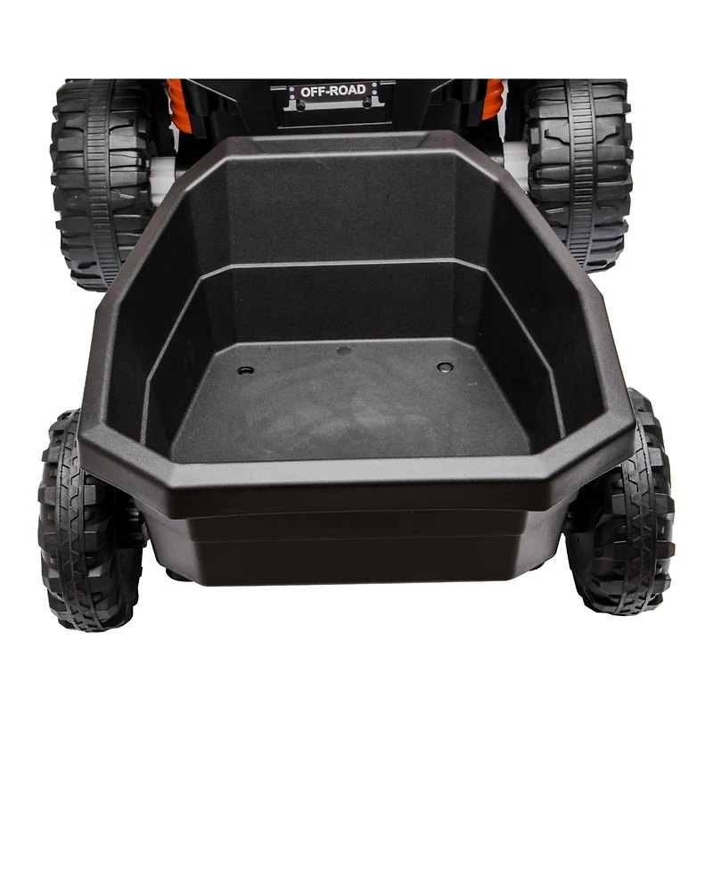 homfan 12V Ride-On Trailer with Locking Hitch Pin, 24.02" x 17.72" x 9.45", 30 pounds, Ages 3-8