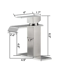 Busdays Waterfall Spout Single Handle Bathroom Vanity Sink Faucet