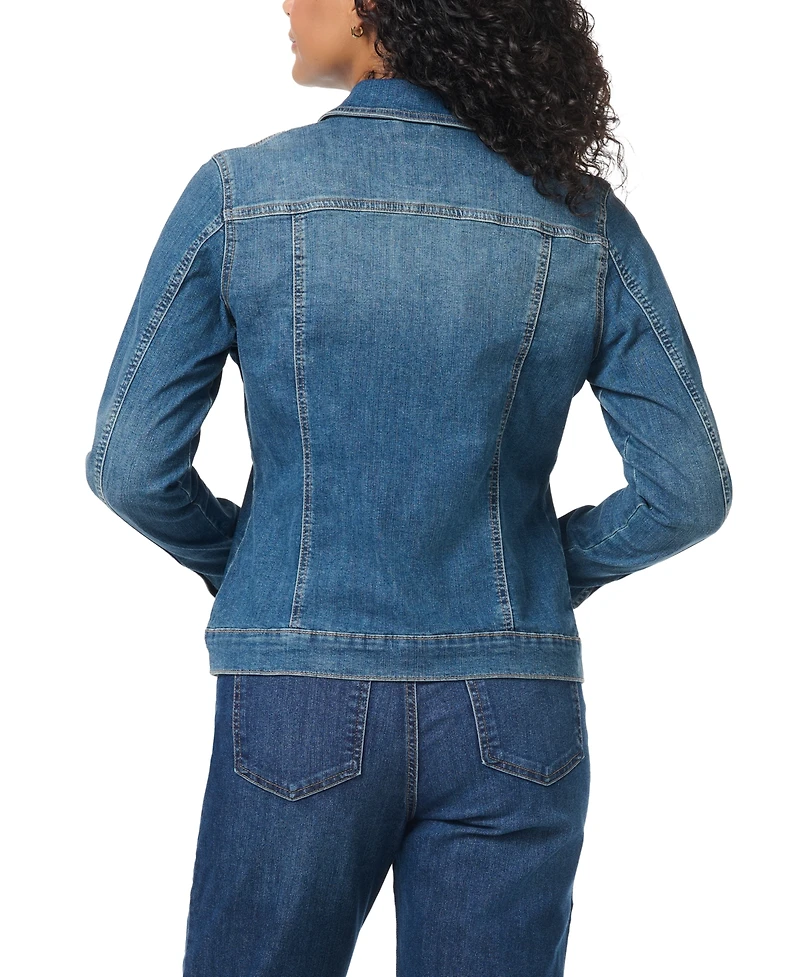 Gloria Vanderbilt Women's Denim Point-Collar Slim Jacket