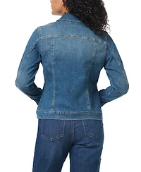 Gloria Vanderbilt Women's Denim Point-Collar Slim Jacket