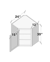 Boyel Living Inch Height Wall Diagonal Corner Cabinets, Ready to Assemble Kitchen Cabinet with Solid Wood Frame