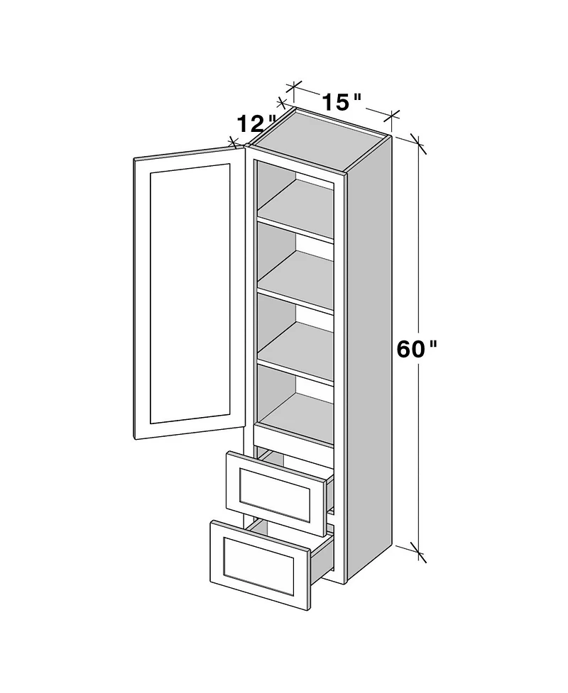 Boyel Living Counter Linen Cabinet, Kitchen Cabinet with Solid Wood Frame, Soft-Close Hinges, Low-voc, Uv Finish