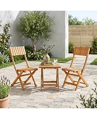 Gymax 4Pieces Folding Chairs with Slatted Backrest and Seat Armless Design No Assembly Needed