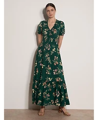 Apricot Women's Watercolour Floral Tiered Maxi Dress