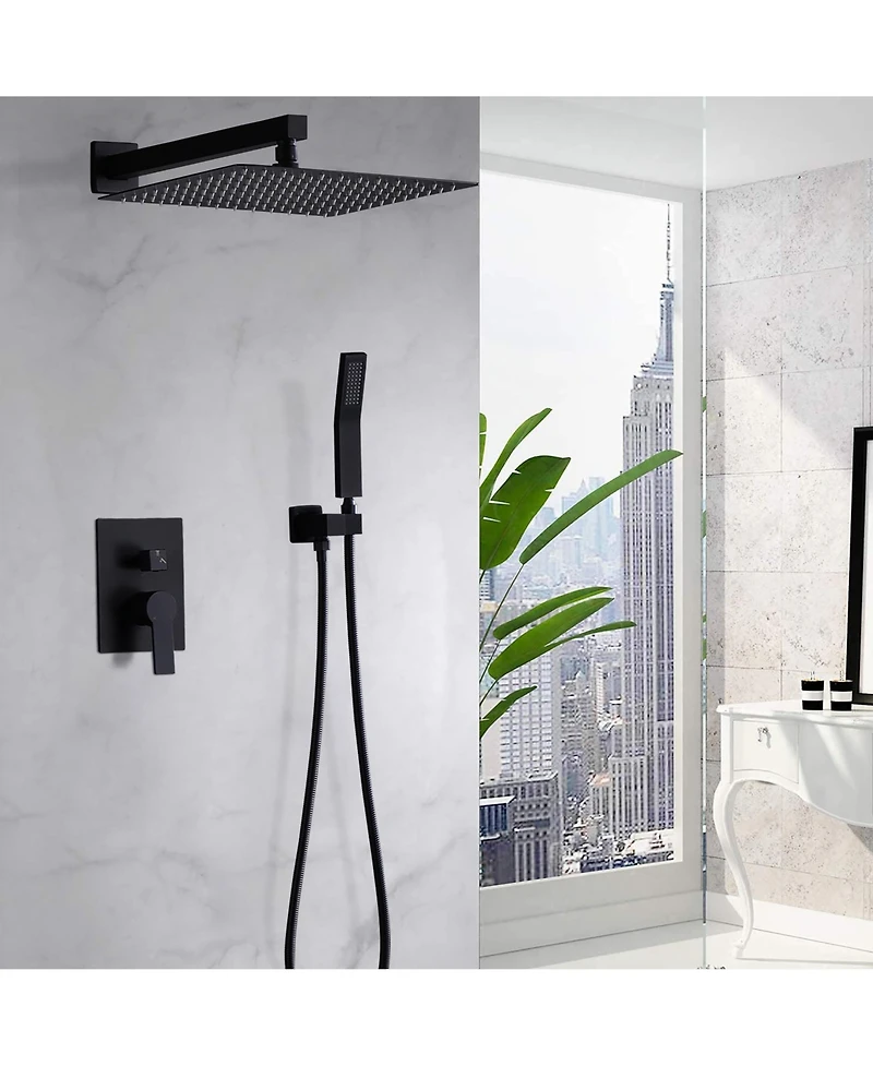 Busdays 12 Inch Ceiling Mount Brushed Nickel Rain Shower System Luxury Rainfall Shower Head Combo Set