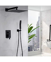 Busdays 12 Inch Ceiling Mount Brushed Nickel Rain Shower System Luxury Rainfall Shower Head Combo Set