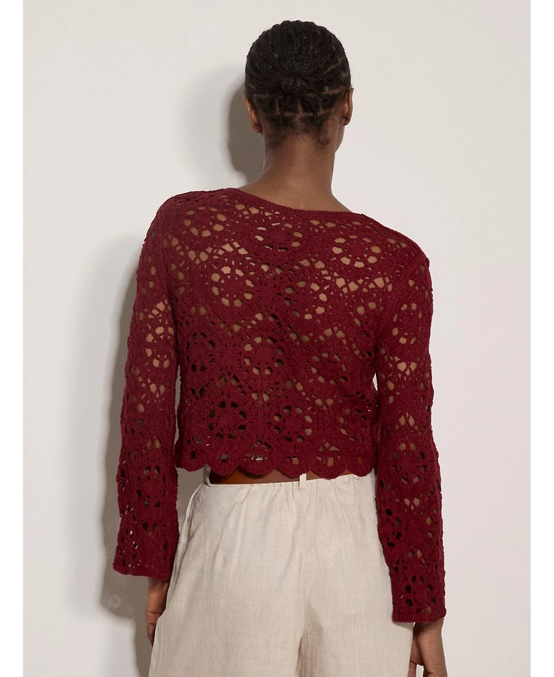 Apricot Women's Tape Yarn Crochet Top