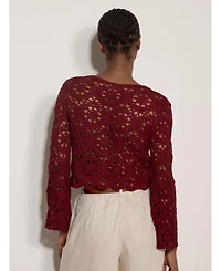 Apricot Women's Tape Yarn Crochet Top