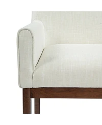 Boyel Living 2-Piece Modern Upholstered Dining Chairs with Arms, Fabric and Rubberwood Legs, Kitchen