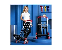Mountaintop Heavy Duty Folding Stair Climbing Cart with Adjustable Handle, Portable Collapsible Utility Wagon for Shopping, Grocery, Moving and Travel