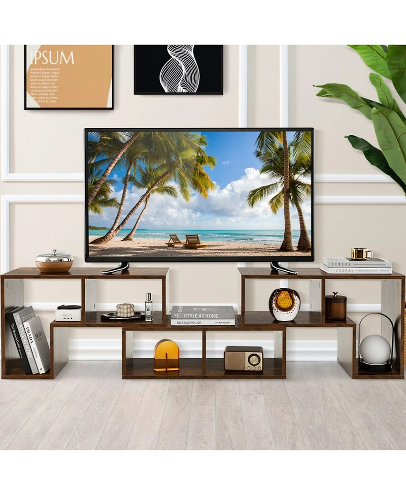 Gouun 3-Piece Modular Console Tv Stand with 6 Open Shelves for TVs