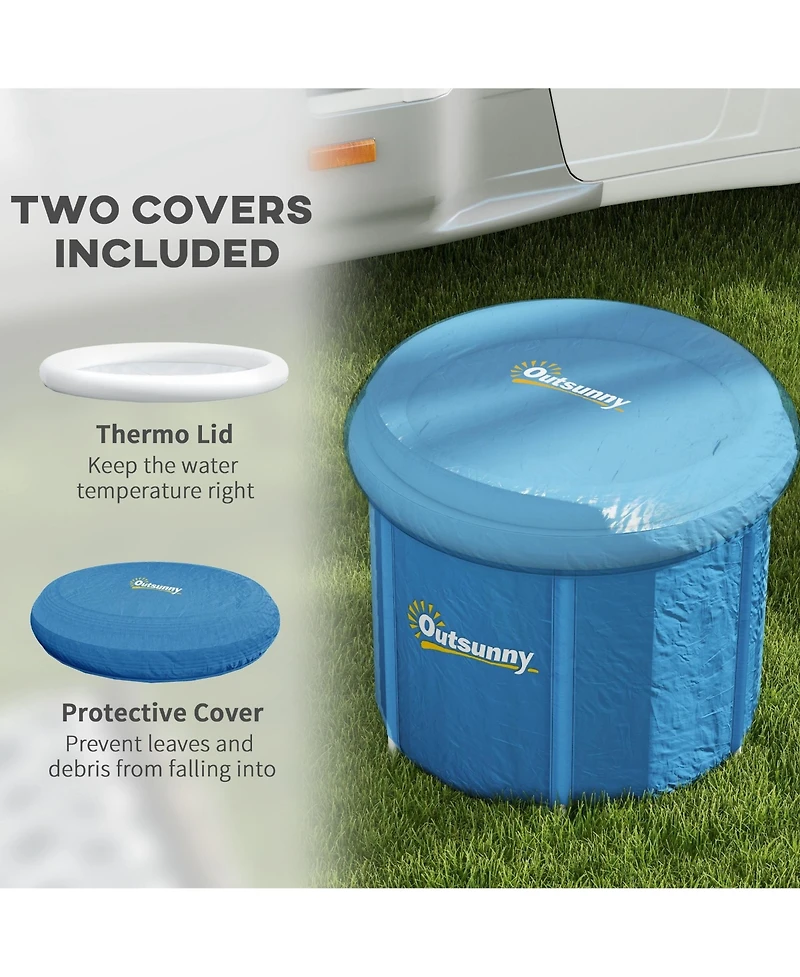 Hikeen Cold Plunge Tub, Portable Ice Bath Cold Water Therapy Tub with Thermo Lid, for Athletes Recovery