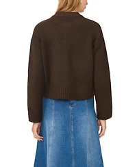 1.state Women's Mock-Neck Cropped Zip Bomber Jacket