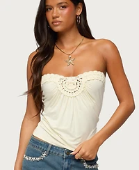 Edikted Women's Ashlinn Crochet Strapless Tube Top