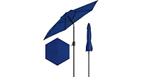 homfan 7.5Feet Market Umbrella - Push Button Tilt and Crank, 6 Ribs, Uv Protection Waterproof for Patio or Garden