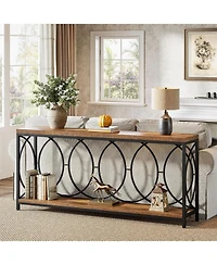 Slickblue 2-Tier Long Console Table with Storage Shelf