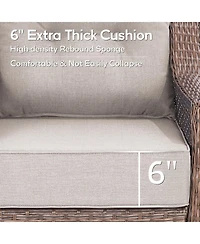 Pocassy 5 Piece Patio Furniture Set Outdoor Conversation Sofa with 6inch Thick Cushions Lounge