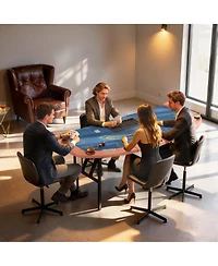 Soozier 72" Foldable Poker Table, 8-Player jack Table,