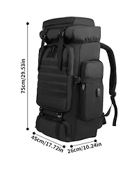 Piscifun 80L Tactical Hiking Backpack Durable Molle Webbing Usb Charging Port Outdoor Travel Gear