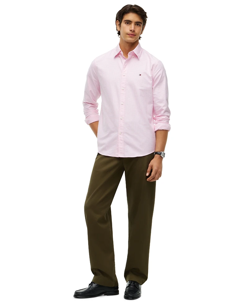 Tommy Hilfiger Men's Gingham Long Sleeve Button-Down Oxford Shirt