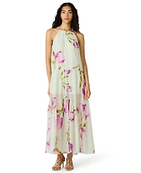 Steve Madden Juniors' Jamie Floral-Print Halter Tiered Dress