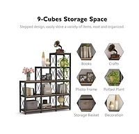 Tribesigns 12-Shelf Ladder Bookshelf with 9 Cubes