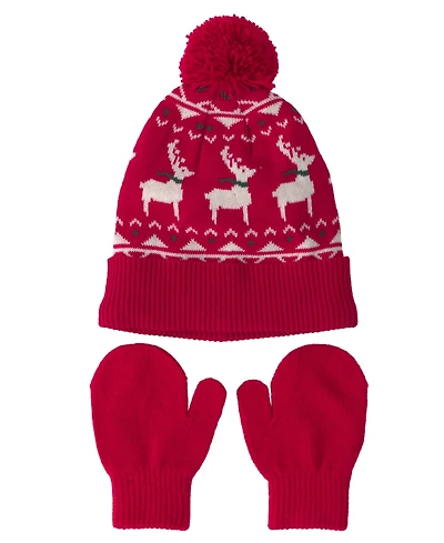 Carter's Baby Boys' and Girls' Fair Isle Christmas Beanie Glove, 3-Piece Set