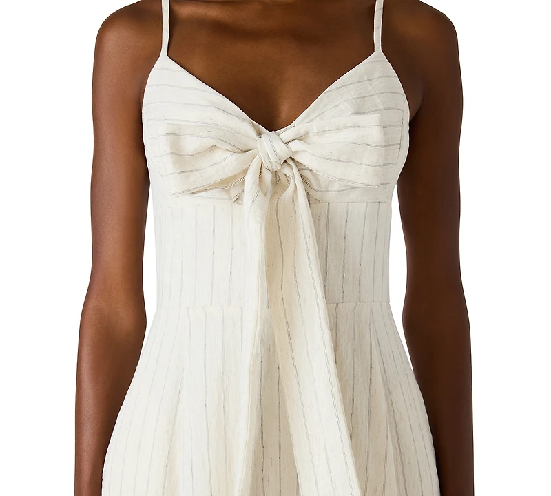 Steve Madden Juniors' Sweetheart Sleeveless A-Line Bow-Front Midi Dress
