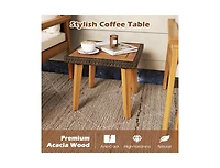 Boyel Living 5 Piece Rattan Furniture Set with Square Coffee Table