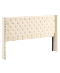 Slickblue King Size Bed Headboard with Padded Diamond Tufting and Adjustable Height Design