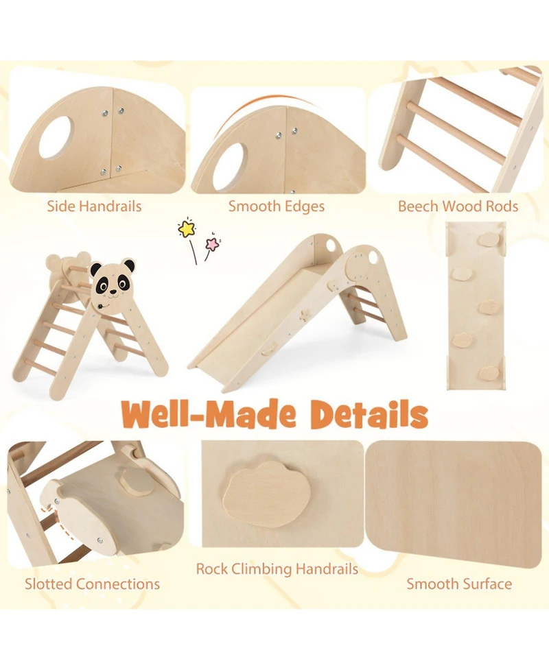 Sugift Montessori Foldable Climbing Triangle Set, 3-Piece