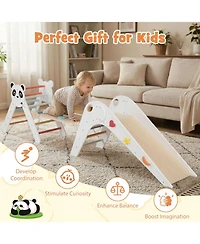 Hongge Ages 3+ Montessori Foldable 3-Piece Climbing Triangle, Slide, and Balance Bridge Set