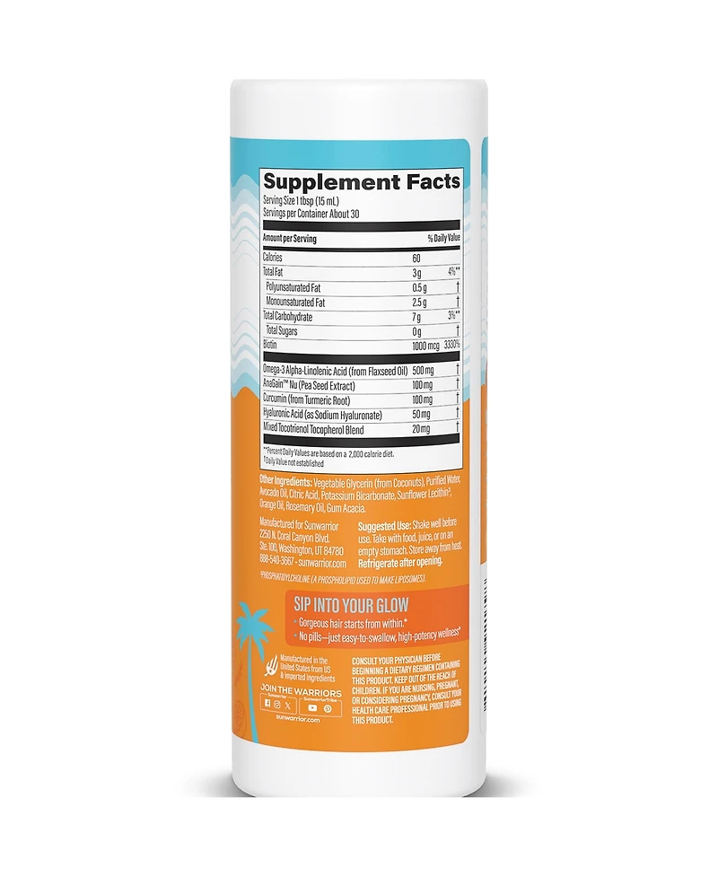 Sunwarrior Oasis Liquid Hair Growth Rosemary Citrus