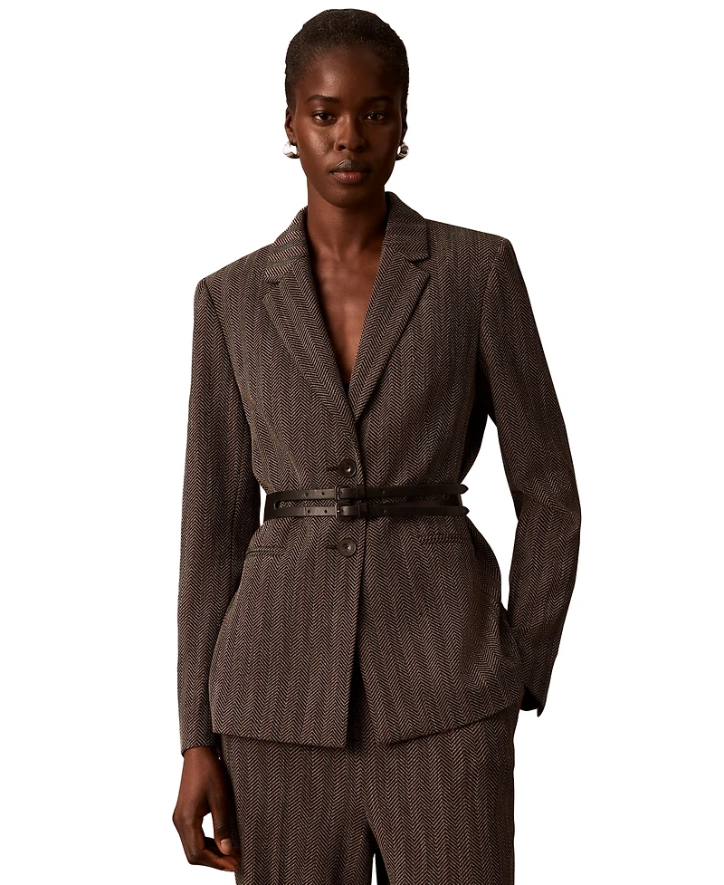 Calvin Klein Women's Notch Collar Long-Sleeve Blazer