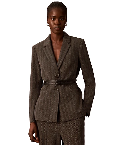 Calvin Klein Women's Notch Collar Long-Sleeve Blazer