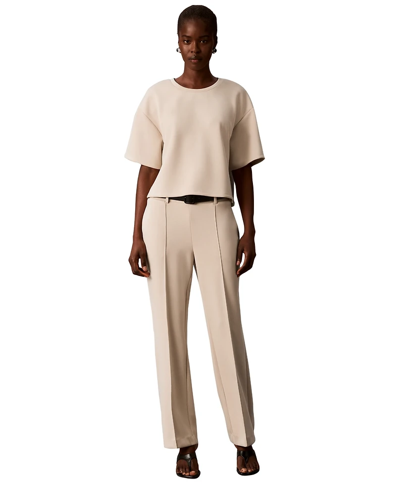 Calvin Klein Women's Pull-On High-Rise Wide-Leg Pants