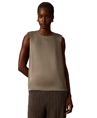 Calvin Klein Women's Satin Crewneck Sleeveless Shell